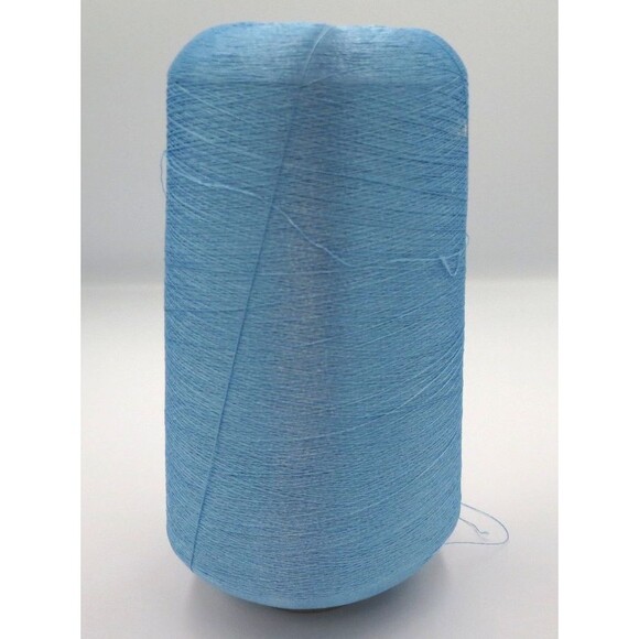 Burke Mills VTG 80s Brt Poly "Powder Blue" Embroidery Thread Cone  135/2 574Grs - Picture 1 of 5